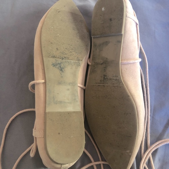 Forever 21 Blush Pink Lace Up Pointed-toe Flats - Size 8.5 - Picture 6 of 8